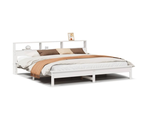 Estructura de cama sin colchón madera maciza blanca 200x200 cm