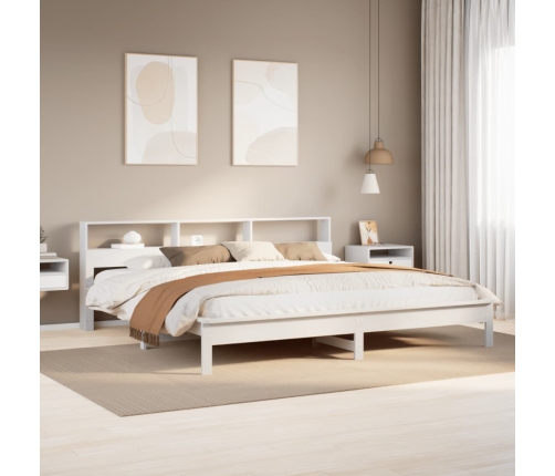 Cama sin colchón madera maciza de pino blanca 180x200 cm