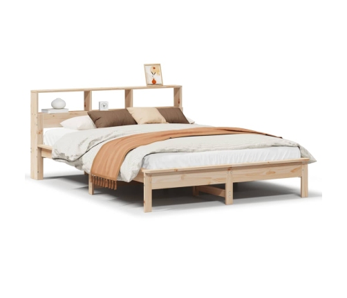 Estructura de cama sin colchón madera maciza de pino 160x200 cm