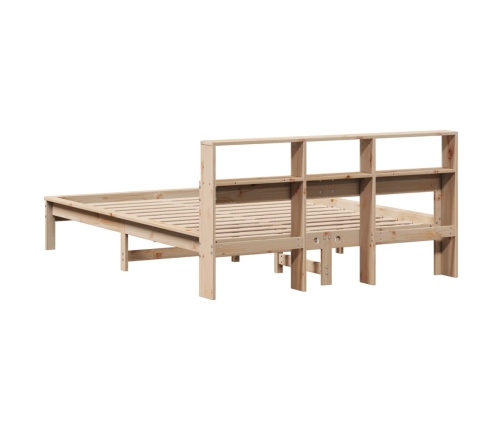 Estructura de cama sin colchón madera maciza de pino 160x200 cm