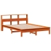 Cama sin colchón madera maciza de pino marrón cera 160x200 cm