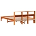 Cama sin colchón madera maciza de pino marrón cera 160x200 cm