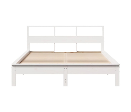 Estructura de cama sin colchón madera de pino blanca 140x200 cm