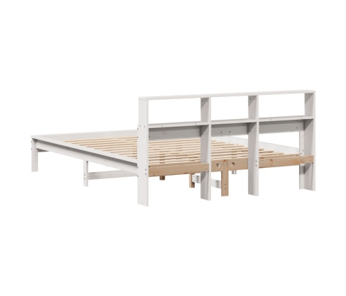 Estructura de cama sin colchón madera de pino blanca 140x190 cm