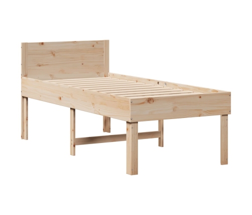 Estructura de cama sin colchón madera maciza de pino 90x200 cm