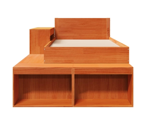 Estructura de cama sin colchón madera maciza marrón 90x190 cm