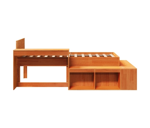 Estructura de cama sin colchón madera maciza marrón 90x190 cm