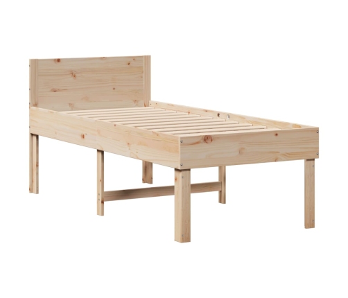 Estructura de cama sin colchón madera maciza pino 75x190 cm