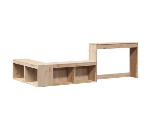 Estructura de cama sin colchón madera maciza pino 75x190 cm