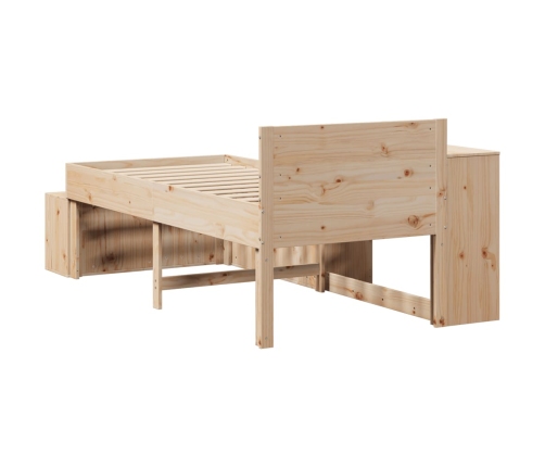 Estructura de cama sin colchón madera maciza pino 75x190 cm