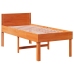 Cama sin colchón madera maciza pino marrón cera 80x200 cm