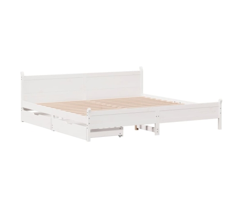 Estructura de cama sin colchón madera maciza blanca 200x200 cm