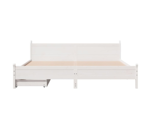 Estructura de cama sin colchón madera maciza blanca 200x200 cm