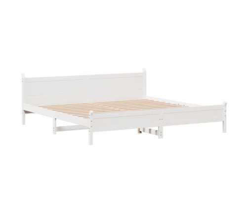 Estructura de cama sin colchón madera maciza blanca 200x200 cm