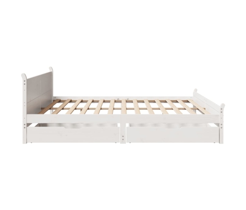 Estructura de cama sin colchón madera maciza blanca 200x200 cm
