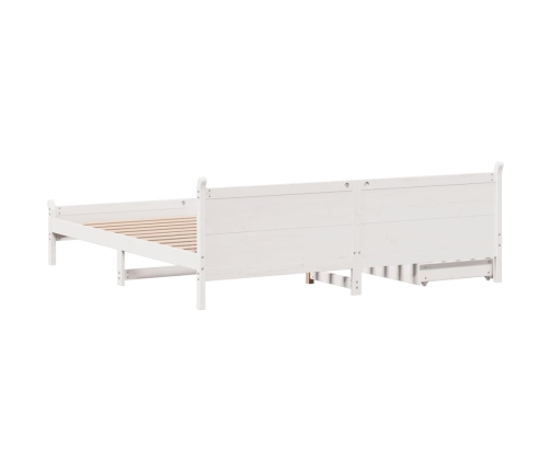 Estructura de cama sin colchón madera maciza blanca 200x200 cm