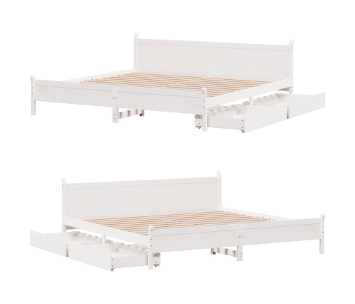 Estructura de cama sin colchón madera maciza blanca 200x200 cm