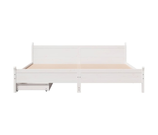 Cama sin colchón madera maciza de pino blanca 180x200 cm