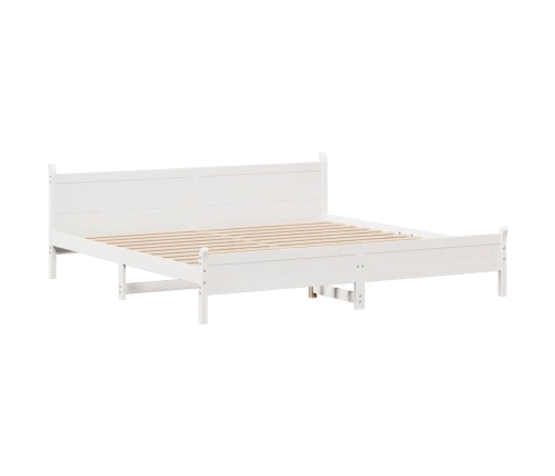 Cama sin colchón madera maciza de pino blanca 180x200 cm