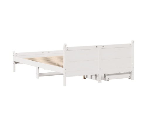 Estructura de cama sin colchón madera maciza de pino 160x200 cm