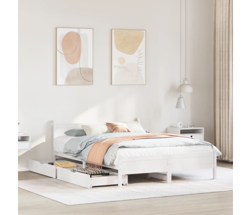 Estructura de cama sin colchón madera maciza de pino 160x200 cm