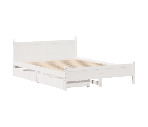 Estructura de cama sin colchón madera de pino blanca 150x200 cm