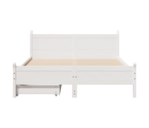 Estructura de cama sin colchón madera de pino blanca 150x200 cm