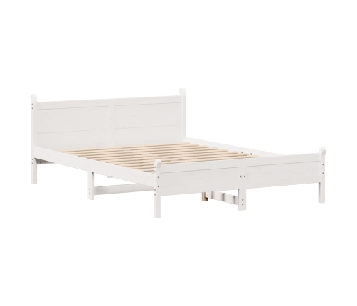 Estructura de cama sin colchón madera de pino blanca 150x200 cm