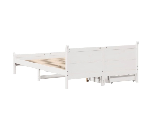 Estructura de cama sin colchón madera de pino blanca 150x200 cm