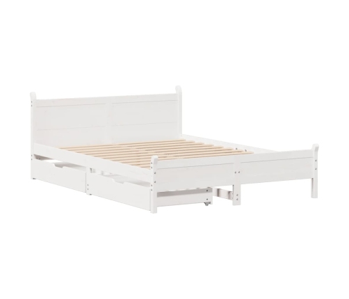 Estructura de cama sin colchón madera de pino blanca 120x200 cm