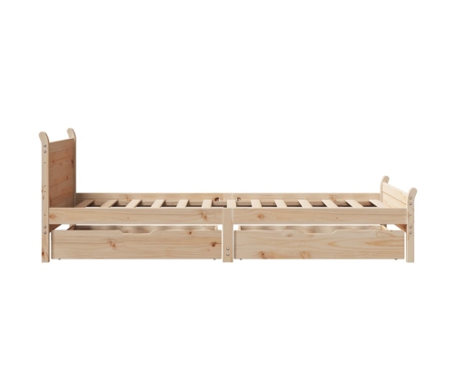 Estructura de cama sin colchón madera maciza de pino 100x200 cm