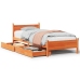 Cama sin colchón madera maciza de pino marrón cera 100x200 cm