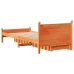 Cama sin colchón madera maciza de pino marrón cera 100x200 cm
