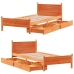 Cama sin colchón madera maciza de pino marrón cera 100x200 cm