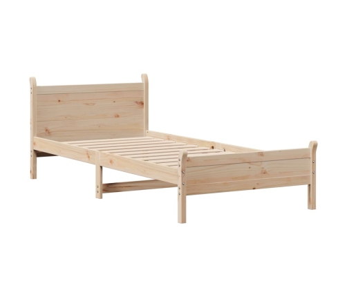 Estructura de cama sin colchón madera maciza de pino 90x200 cm