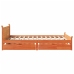 Cama sin colchón madera maciza de pino marrón cera 140x190 cm