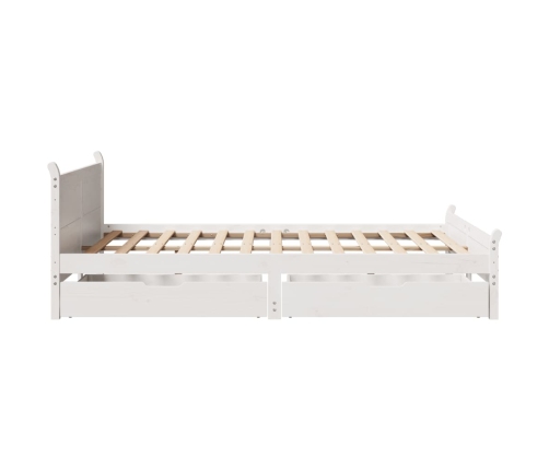 Estructura de cama sin colchón madera de pino blanco 135x190 cm