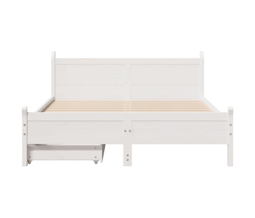 Estructura de cama sin colchón madera maciza blanca 120x190 cm