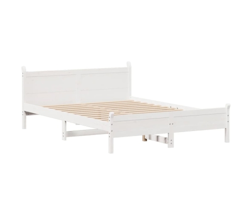 Estructura de cama sin colchón madera maciza blanca 120x190 cm