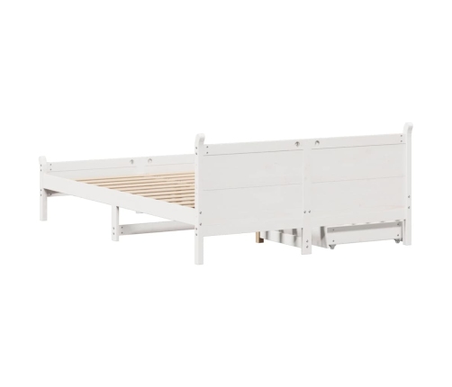 Estructura de cama sin colchón madera maciza blanca 120x190 cm