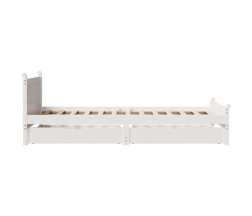 Estructura de cama sin colchón madera maciza blanca 90x190 cm
