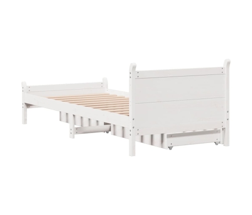 Estructura de cama sin colchón madera maciza blanca 90x190 cm