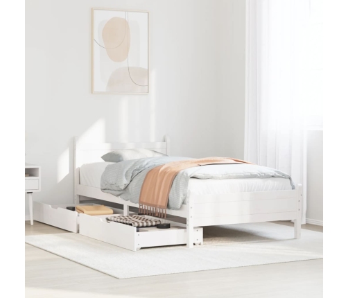 Estructura de cama sin colchón madera maciza blanca 90x190 cm