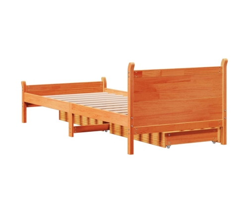 Estructura de cama sin colchón madera maciza marrón 90x190 cm