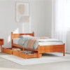 Estructura de cama sin colchón madera maciza marrón 90x190 cm