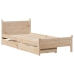 Estructura de cama sin colchón madera maciza pino 75x190 cm