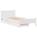 Estructura de cama sin colchón madera maciza blanca 75x190 cm