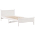 Estructura de cama sin colchón madera maciza blanca 75x190 cm