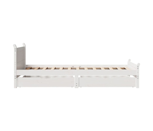 Estructura de cama sin colchón madera maciza blanca 75x190 cm