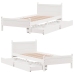 Estructura de cama sin colchón madera maciza blanca 75x190 cm